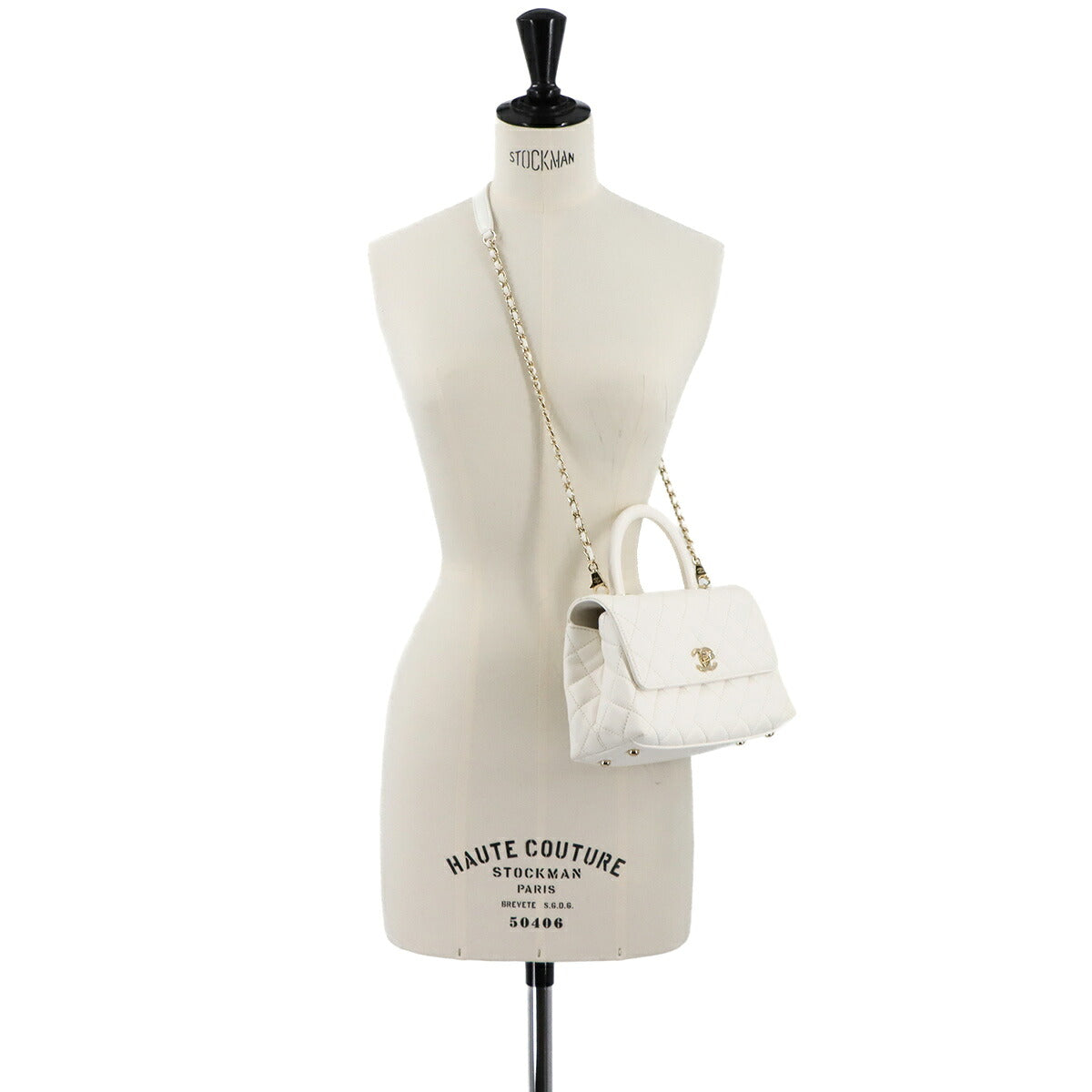 Matelasse Hand Shoulder Bag Leather White A92990