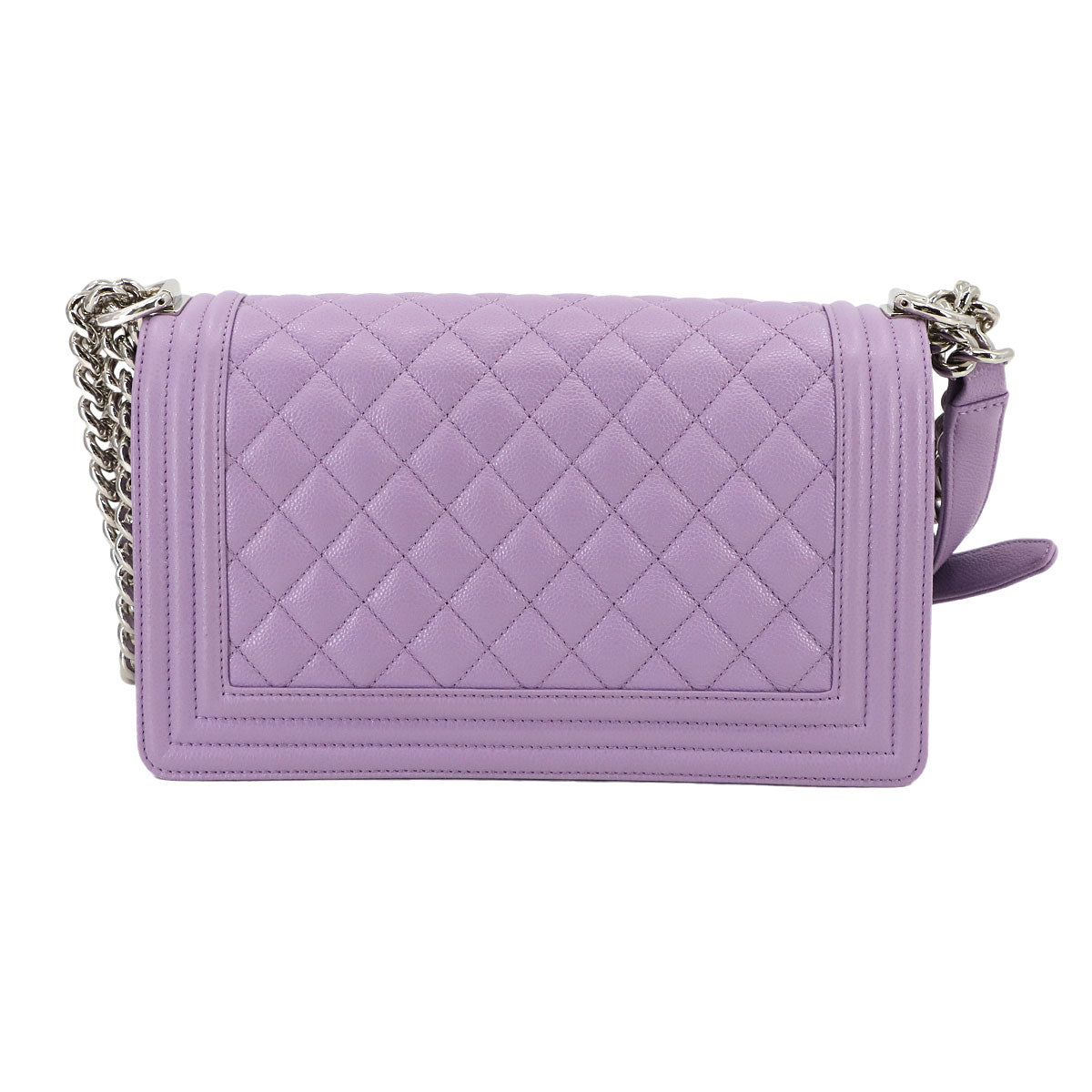 BOY CHANEL Chain Shoulder Bag Leather Purple A67086 Purse