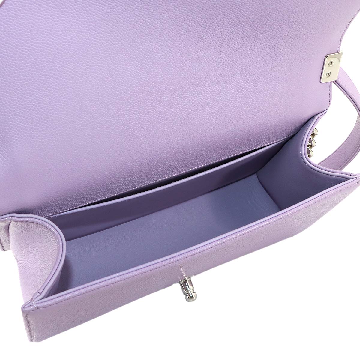 BOY CHANEL Chain Shoulder Bag Leather Purple A67086 Purse