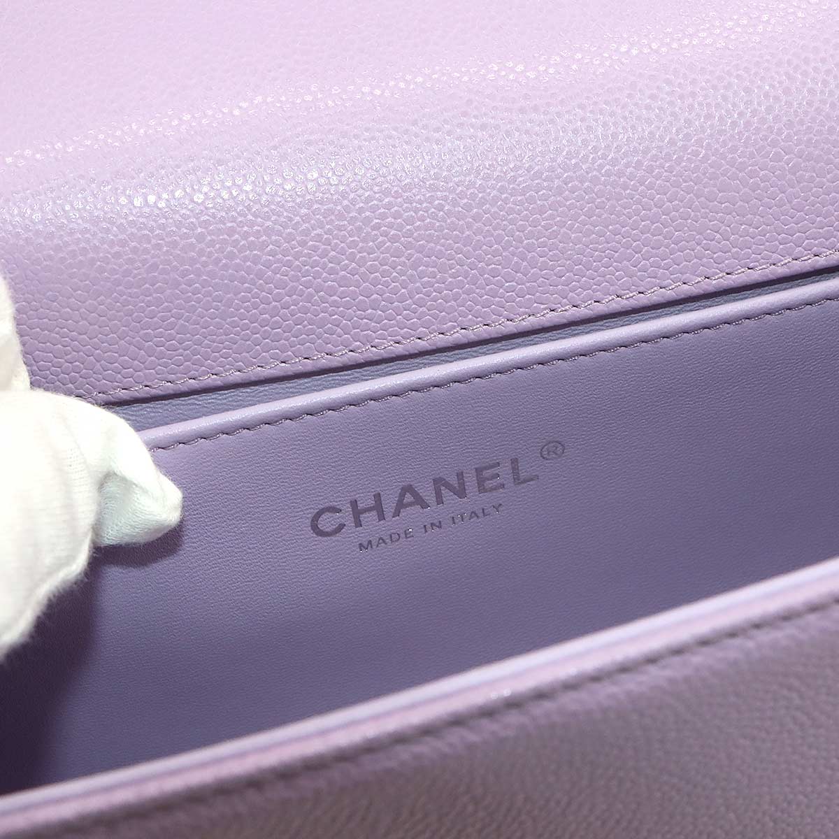 BOY CHANEL Chain Shoulder Bag Leather Purple A67086 Purse