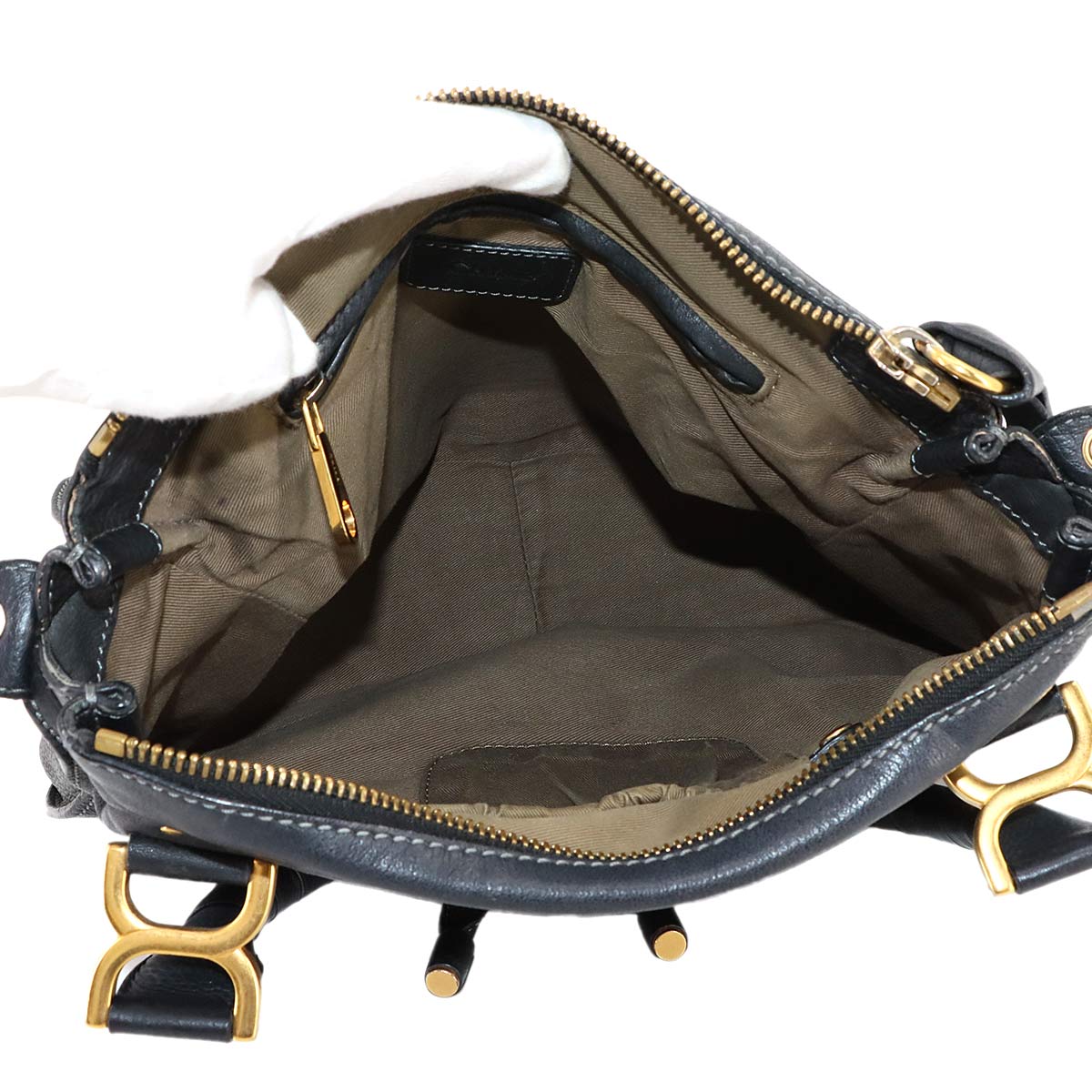 Marcie Hand Shoulder Bag Leather Gray Purse