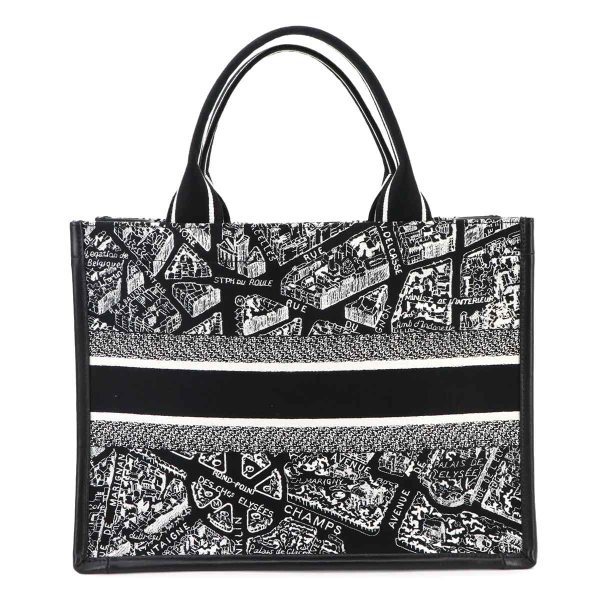 Book Tote Medium 2way Bag Canvas Black White M1324CETJ