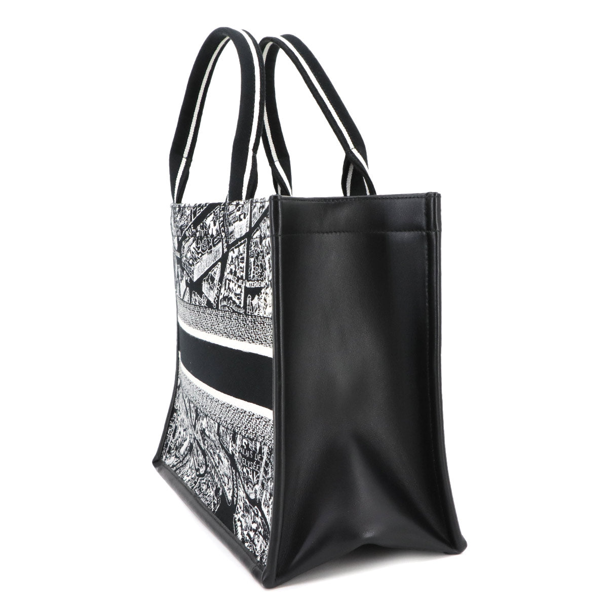 Book Tote Medium 2way Bag Canvas Black White M1324CETJ