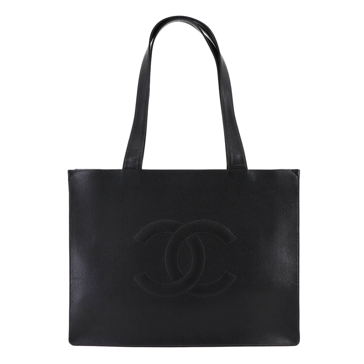Tote Bag Leather Black Coco Logos Purse 90301203