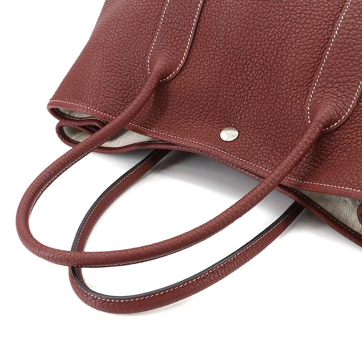 Garden Party PM Tote Bag Veau Negonda Leather Rouge H Purse