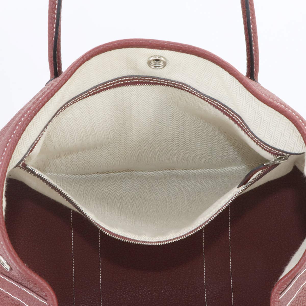 Garden Party PM Tote Bag Veau Negonda Leather Rouge H Purse