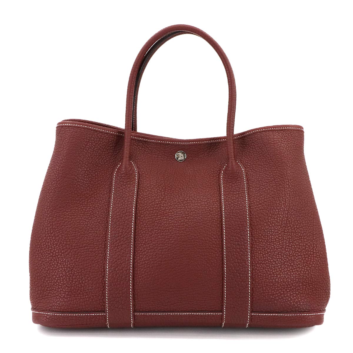 Garden Party PM Tote Bag Veau Negonda Leather Rouge H Purse