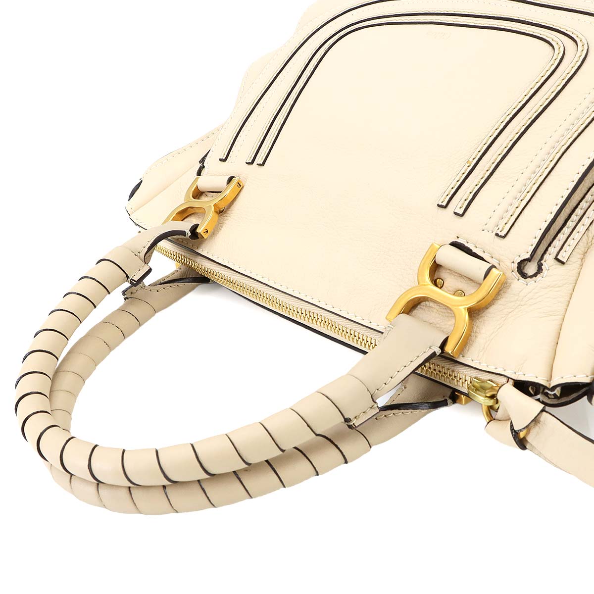 Marcie Hand Bag Leather Beige Purse