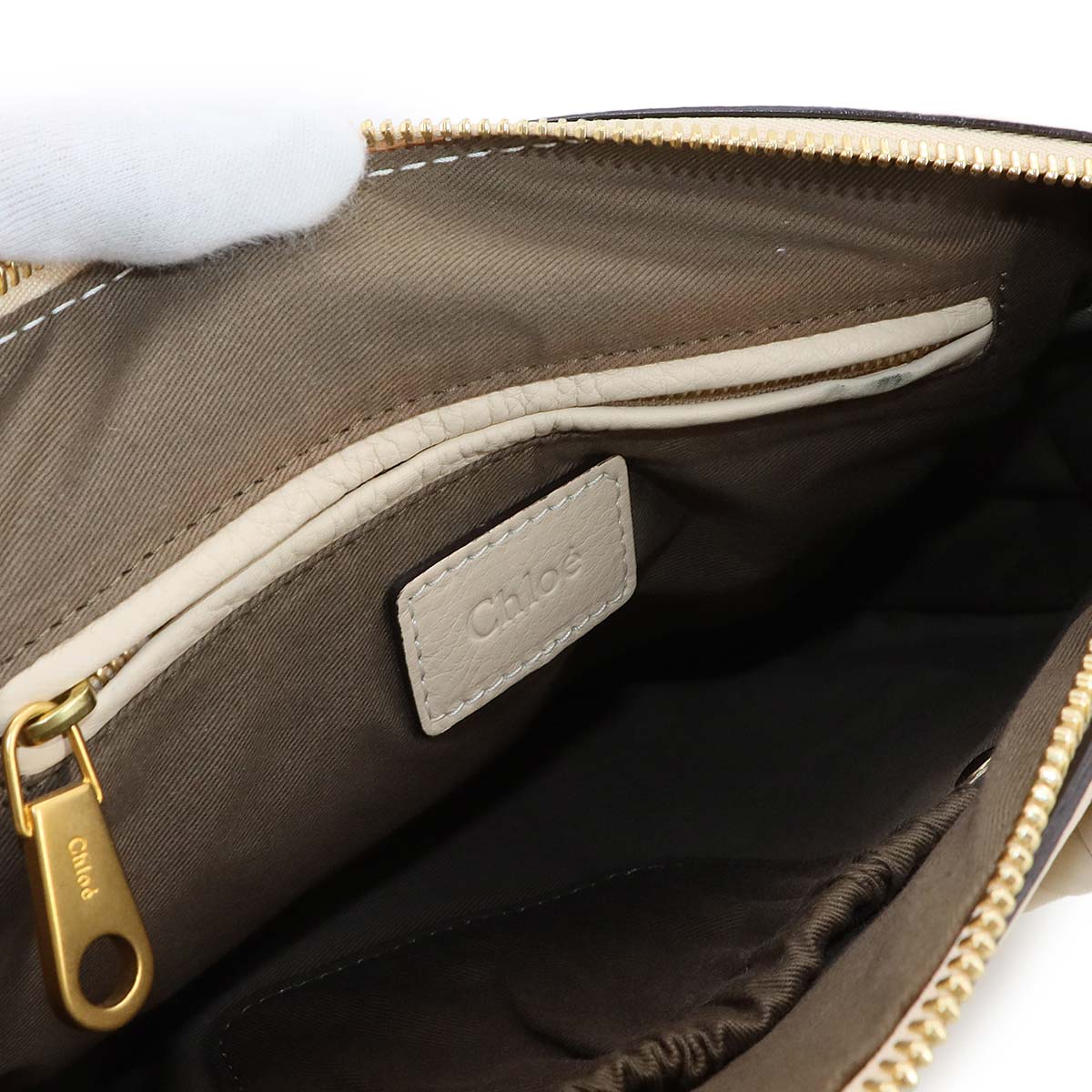 Marcie Hand Bag Leather Beige Purse