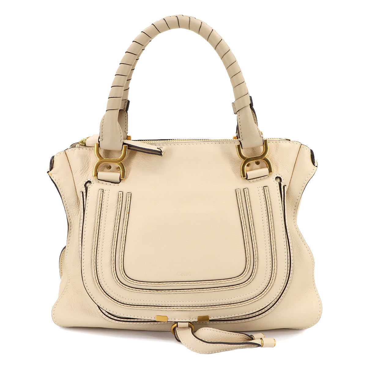 Marcie Hand Bag Leather Beige Purse