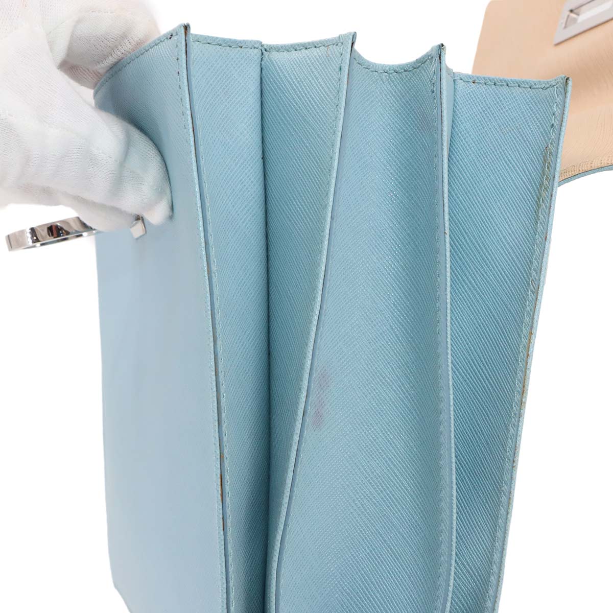 Gancini Hand Shoulder Bag Leather Light Blue