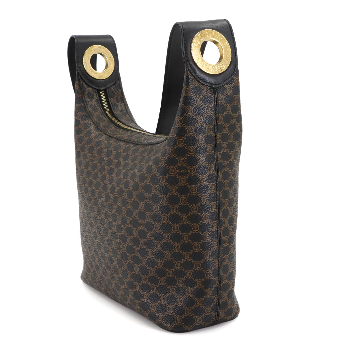 Macadam Shoulder Bag PVC Leather Black Brown Vintage Purse