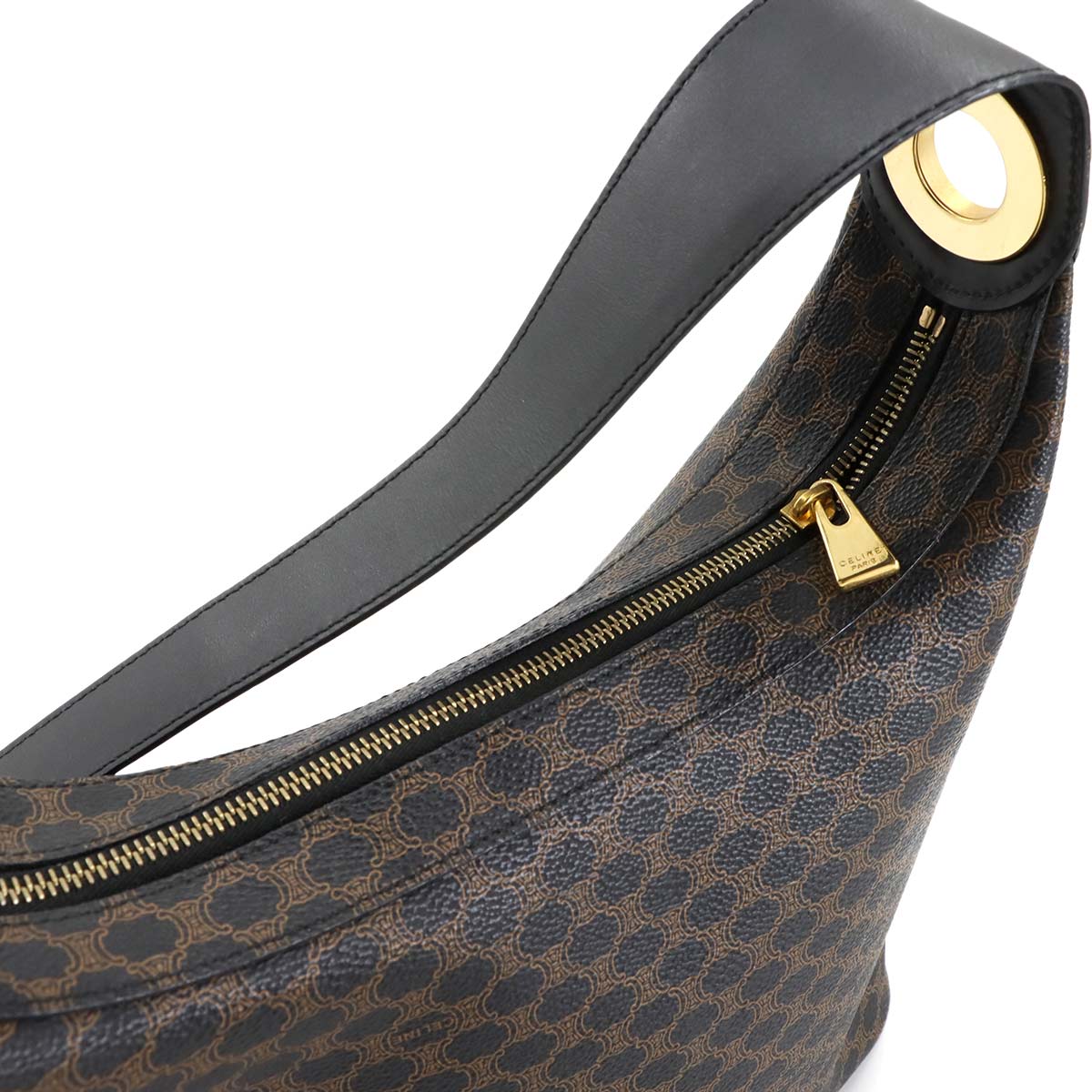 Macadam Shoulder Bag PVC Leather Black Brown Vintage Purse