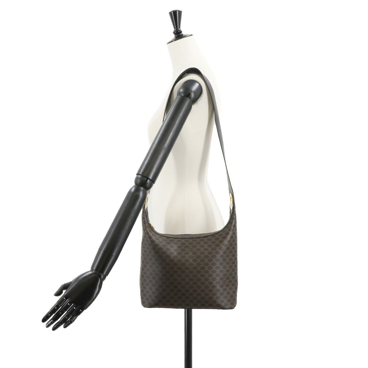 Macadam Shoulder Bag PVC Leather Black Brown Vintage Purse