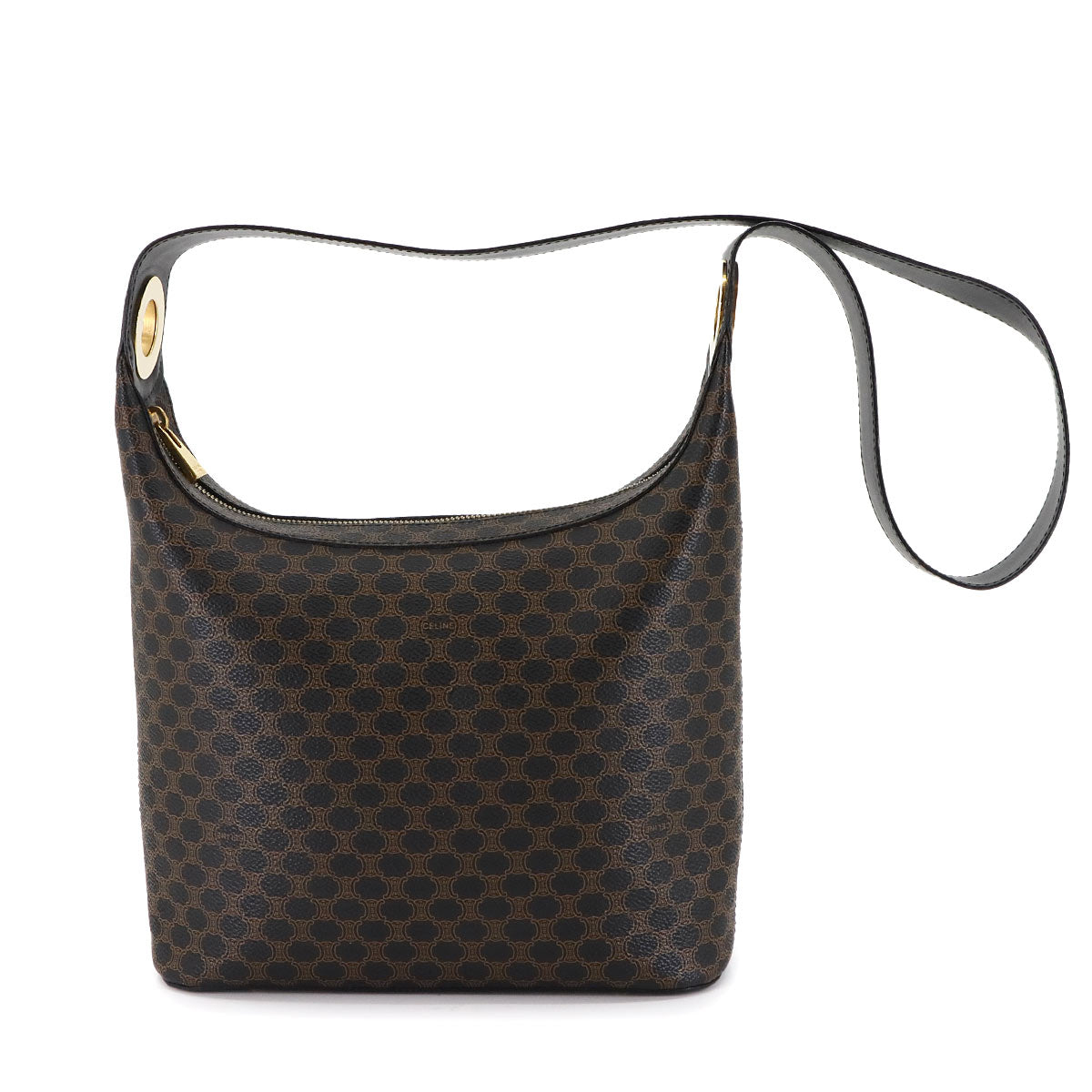 Macadam Shoulder Bag PVC Leather Black Brown Vintage Purse