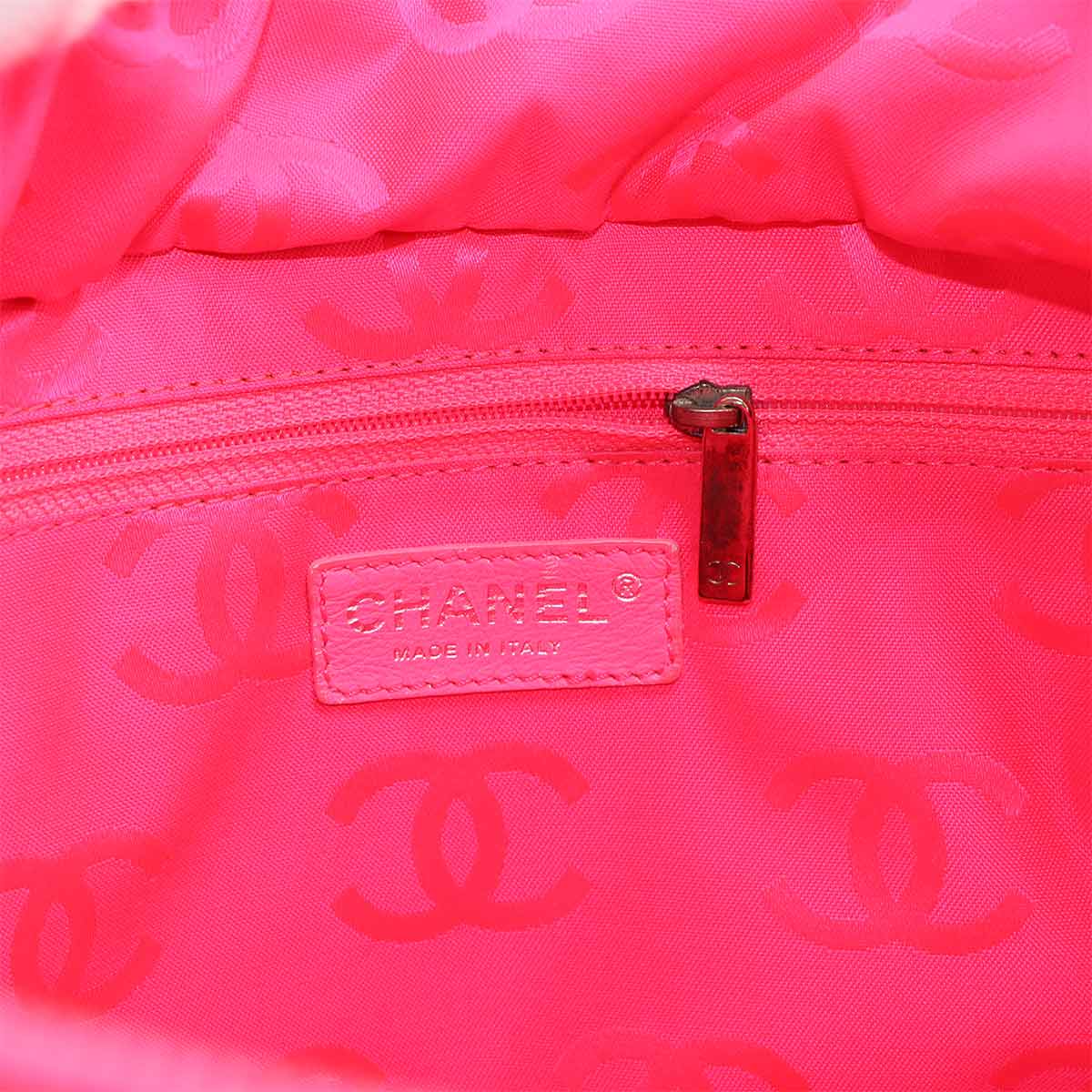 Cambon Line Large Tote Bag Leather Black White A25169 Purse