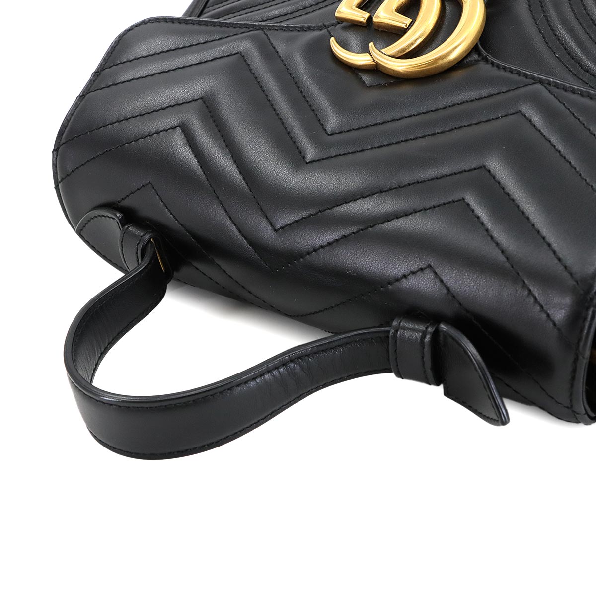 GG Marmont Small Top Handle Bag Hand Shoulder Bag Black 498110