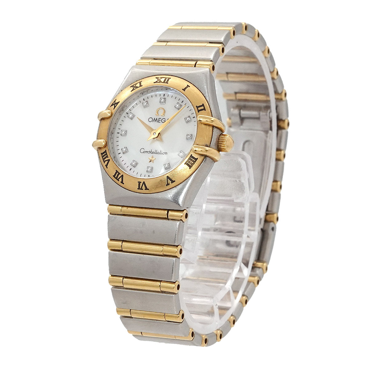 Constellation mini 1262.75 12P Diamond 750 YG White Shell Dial