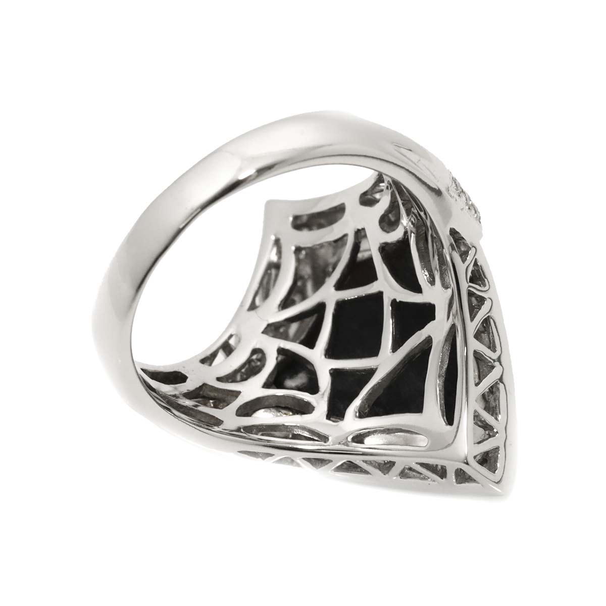 Onyx Diamond 0.57ct Ring 18K WG 750 Size7.75-8(US)