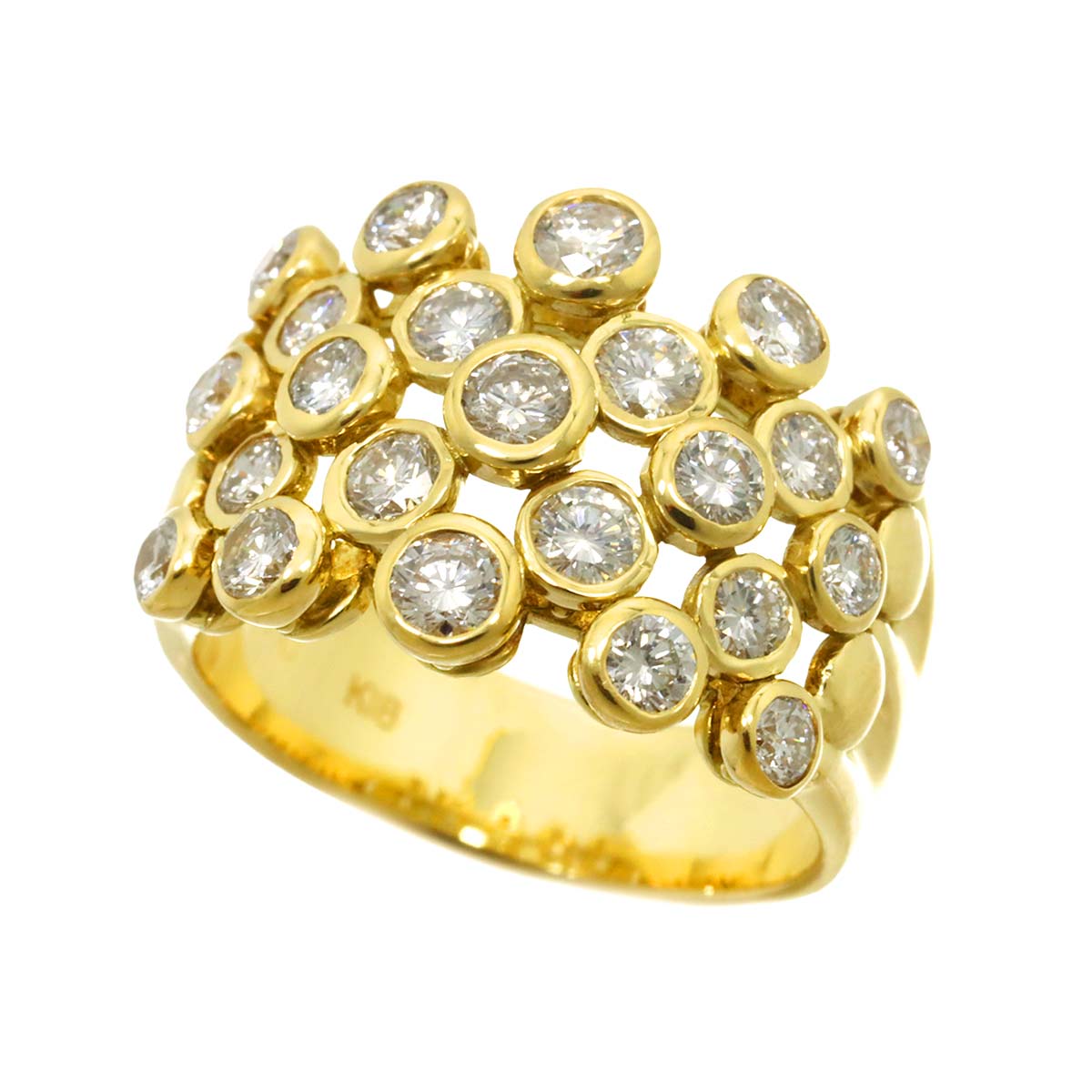 Diamond 1.50ct Ring 18K K18 YG Yellow Gold 750 size5.25-5.5(US)