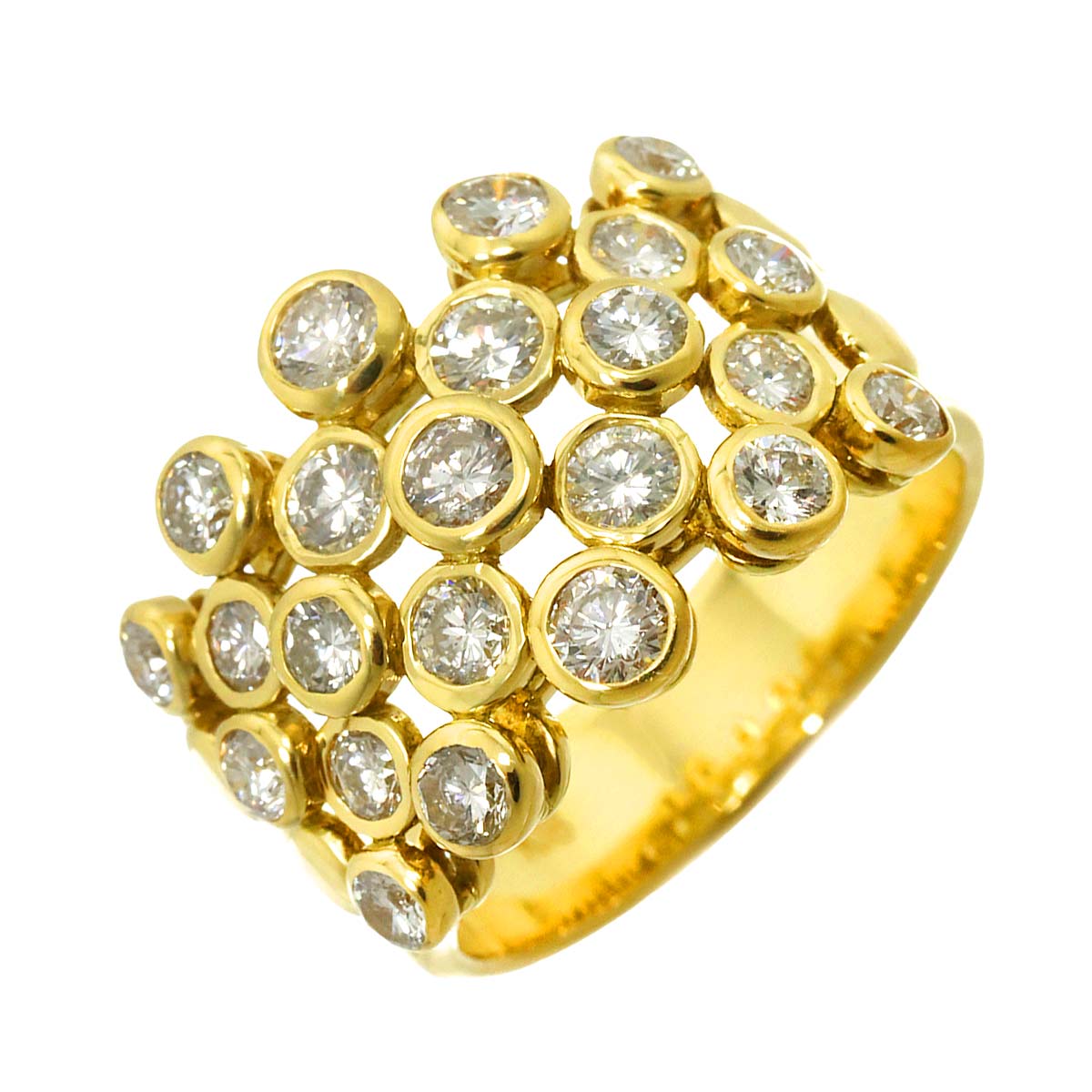 Diamond 1.50ct Ring 18K K18 YG Yellow Gold 750 size5.25-5.5(US)