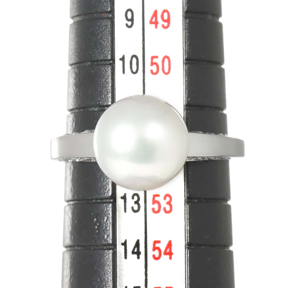 Akoya Pearl 9.3mm Diamond 0.18ct Ring Pt Platinum Size5.5-5.75(US)