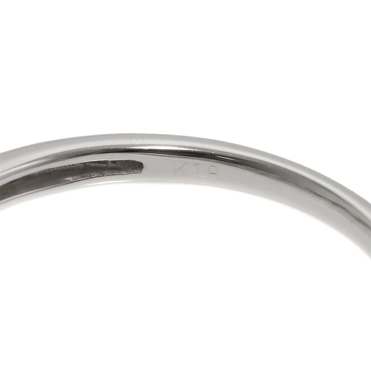 Diamond 0.41ct Ring 18K K18 WG White Gold size9(US)