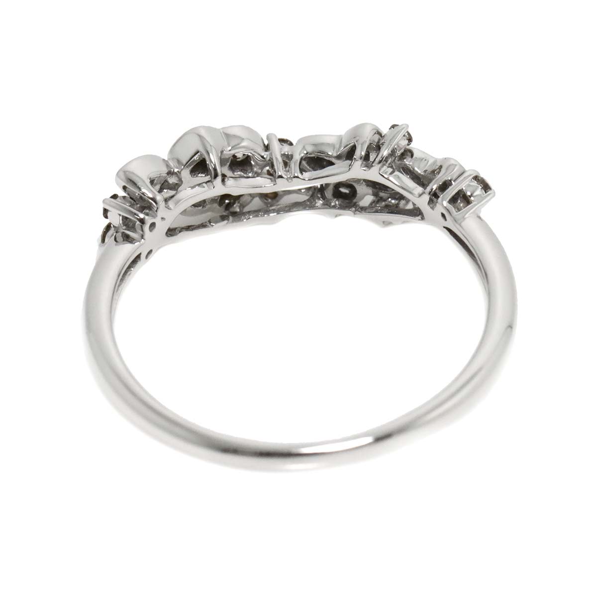 Diamond 0.41ct Ring 18K K18 WG White Gold size9(US)