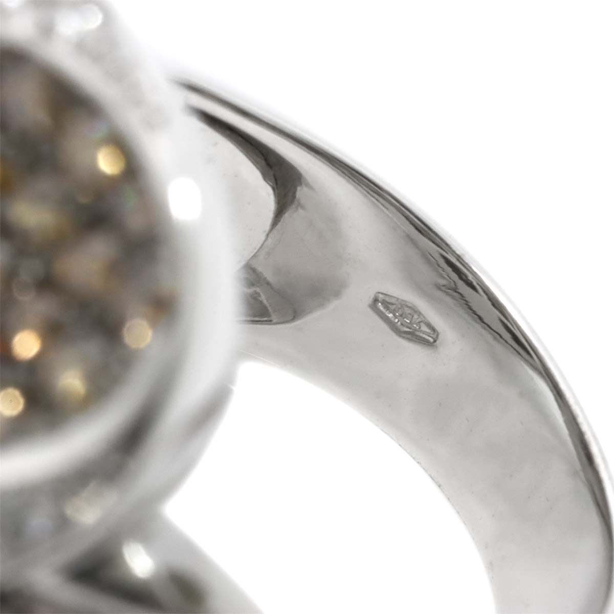 Diamond 0.56ct/1.81ct Ring 18K K18 WG White Gold size6.25-6.5(US)