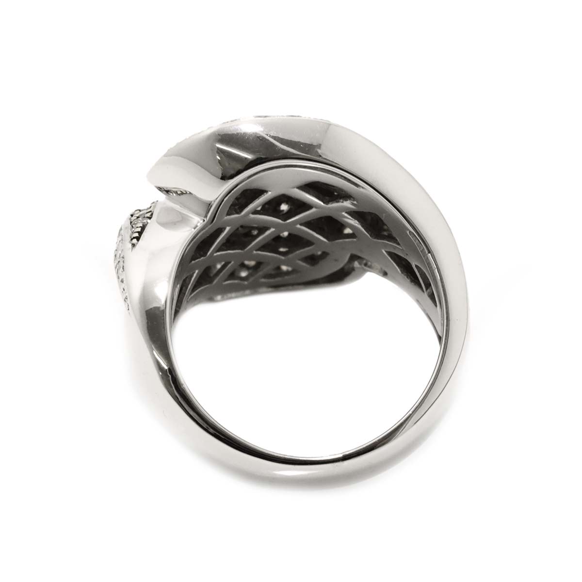 Diamond 0.56ct/1.81ct Ring 18K K18 WG White Gold size6.25-6.5(US)