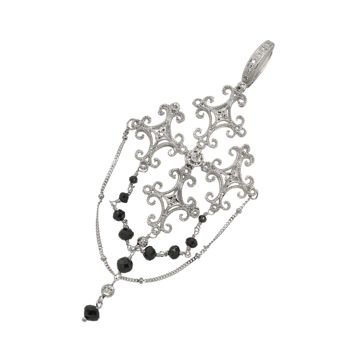 Diamond 1.80ct Pendant Top 18K K18 WG White Gold 750