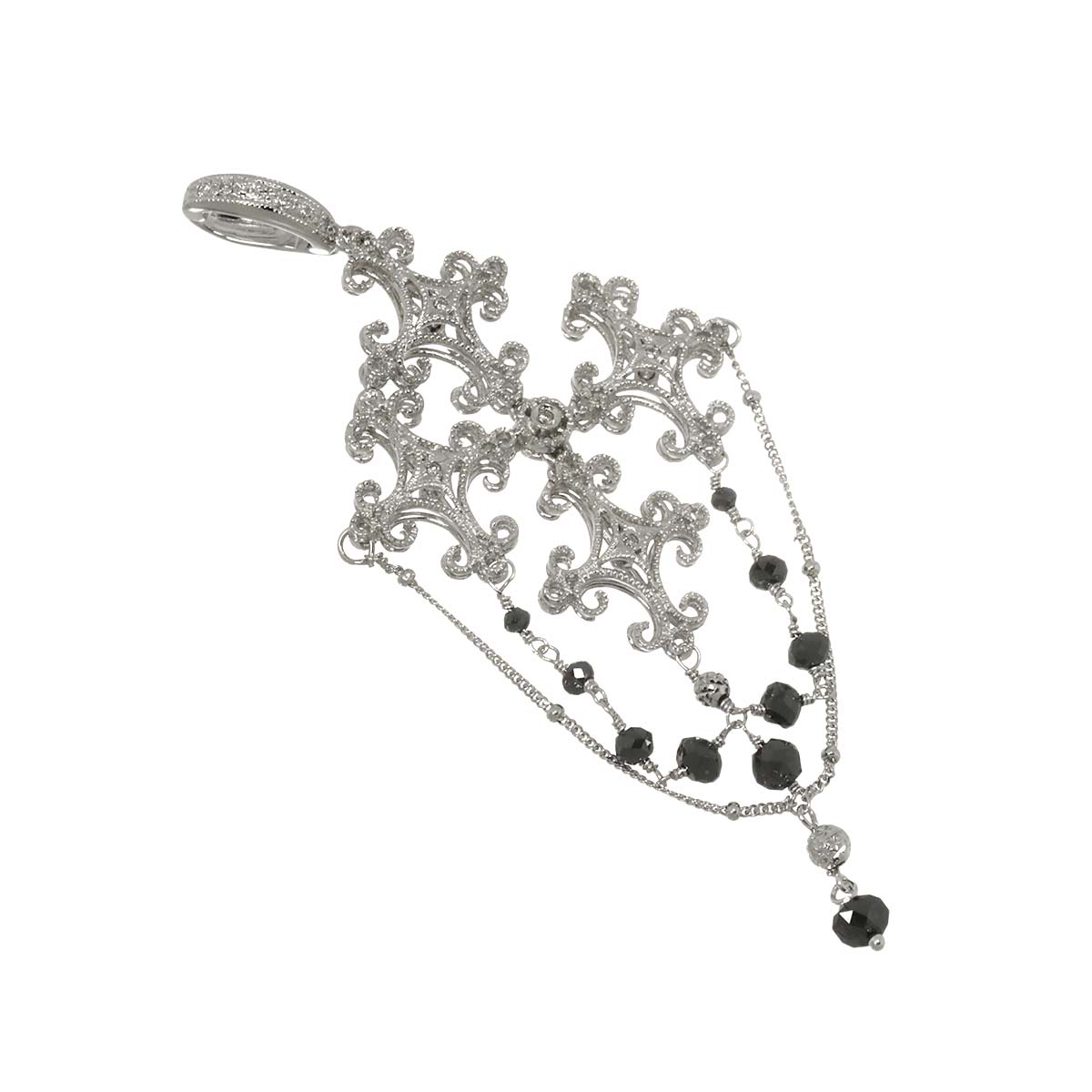 Diamond 1.80ct Pendant Top 18K K18 WG White Gold 750