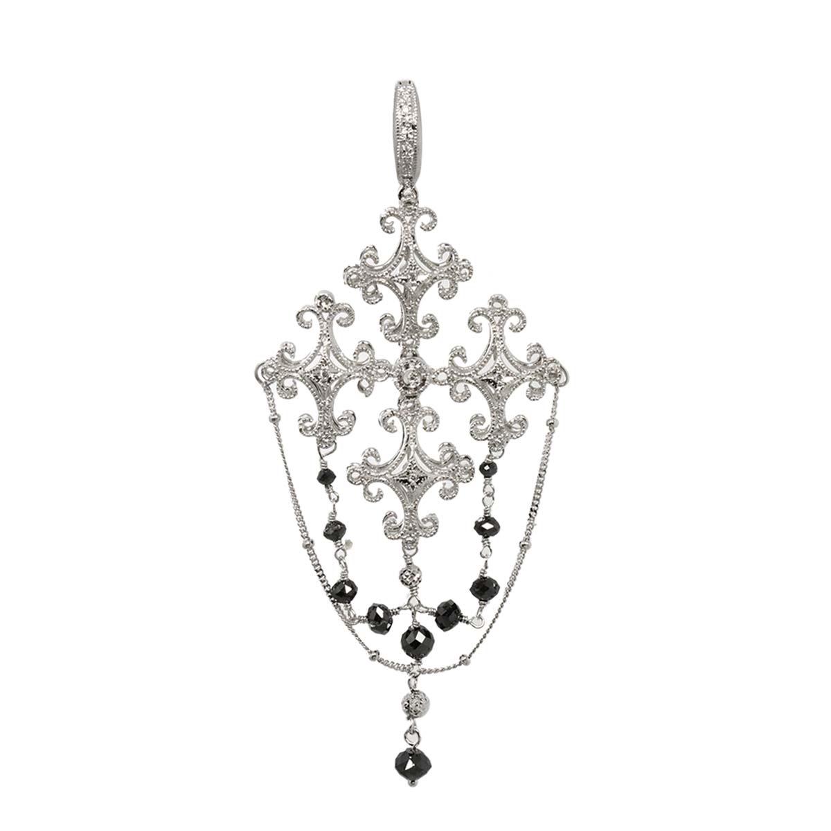 Diamond 1.80ct Pendant Top 18K K18 WG White Gold 750