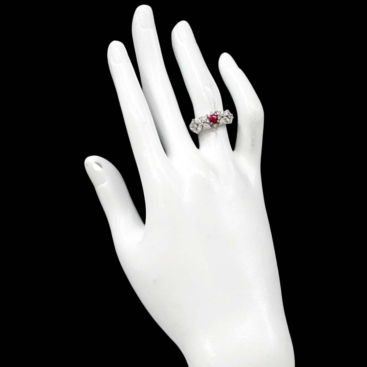 Ruby 0.33ct Diamond 0.84ct Ring Pt Platinum size5.75-6(US)