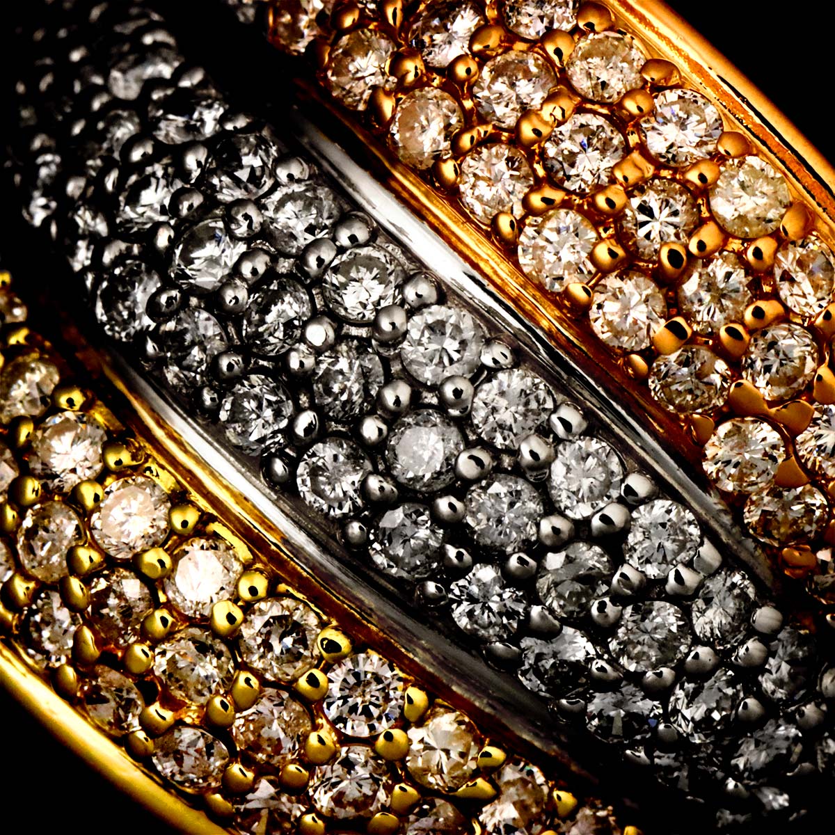 Diamond 2.00ct Ring 18K YG PG Pt 750 Size7.25(US)