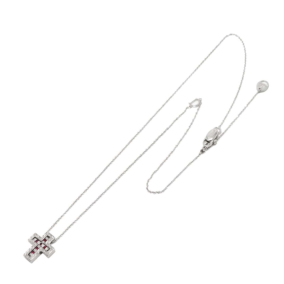 Belle Epoque Diamond Ruby Cross Necklace XXS 18K WG 750