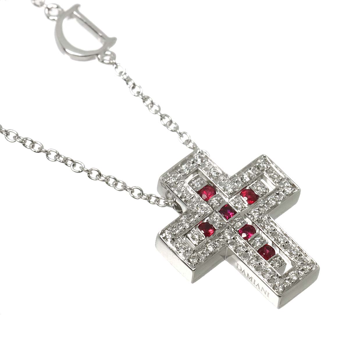 Belle Epoque Diamond Ruby Cross Necklace XXS 18K WG 750