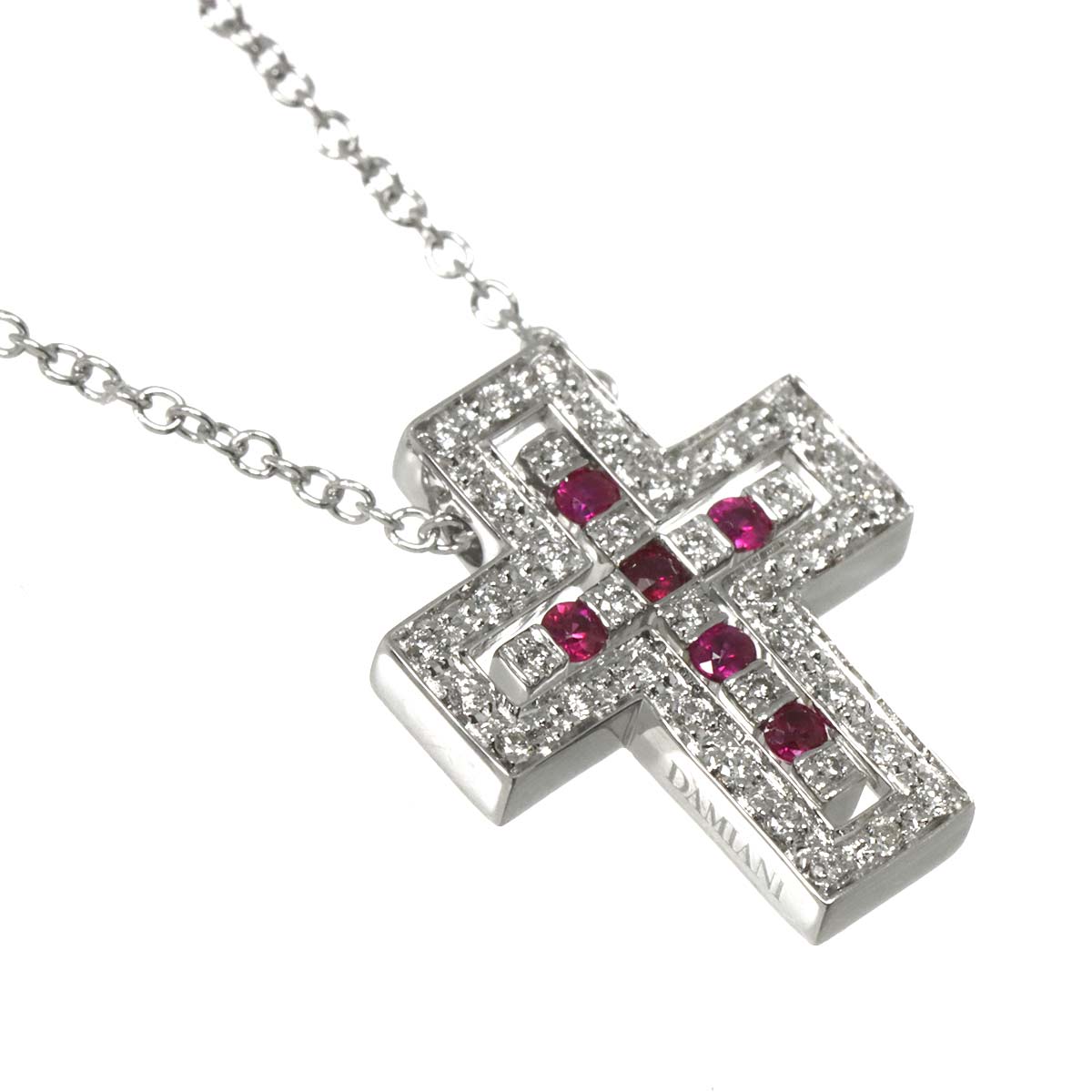 Belle Epoque Diamond Ruby Cross Necklace XXS 18K WG 750