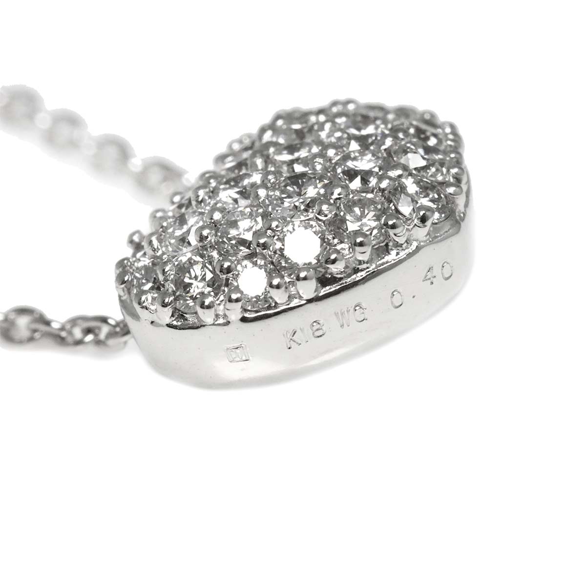 Heart Motif Diamond 0.40ct Necklace 18K White Gold 750