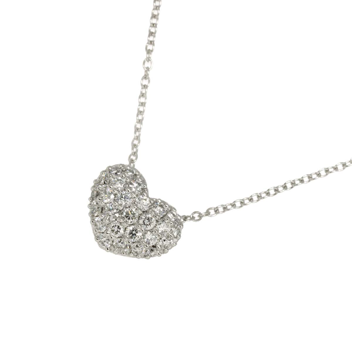 Heart Motif Diamond 0.40ct Necklace 18K White Gold 750
