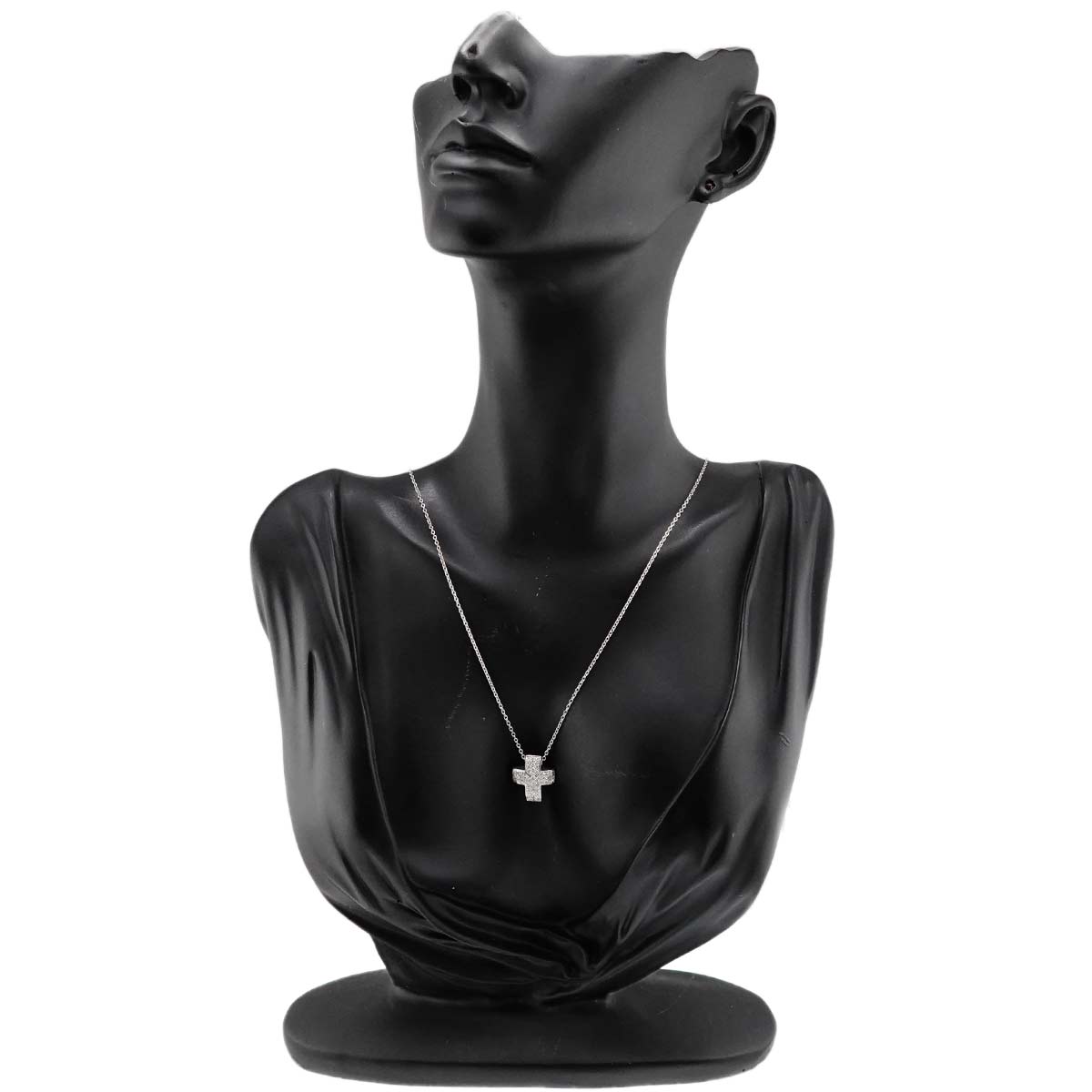 Cross motif Diamond 0.40ct Necklace 18K White Gold 750