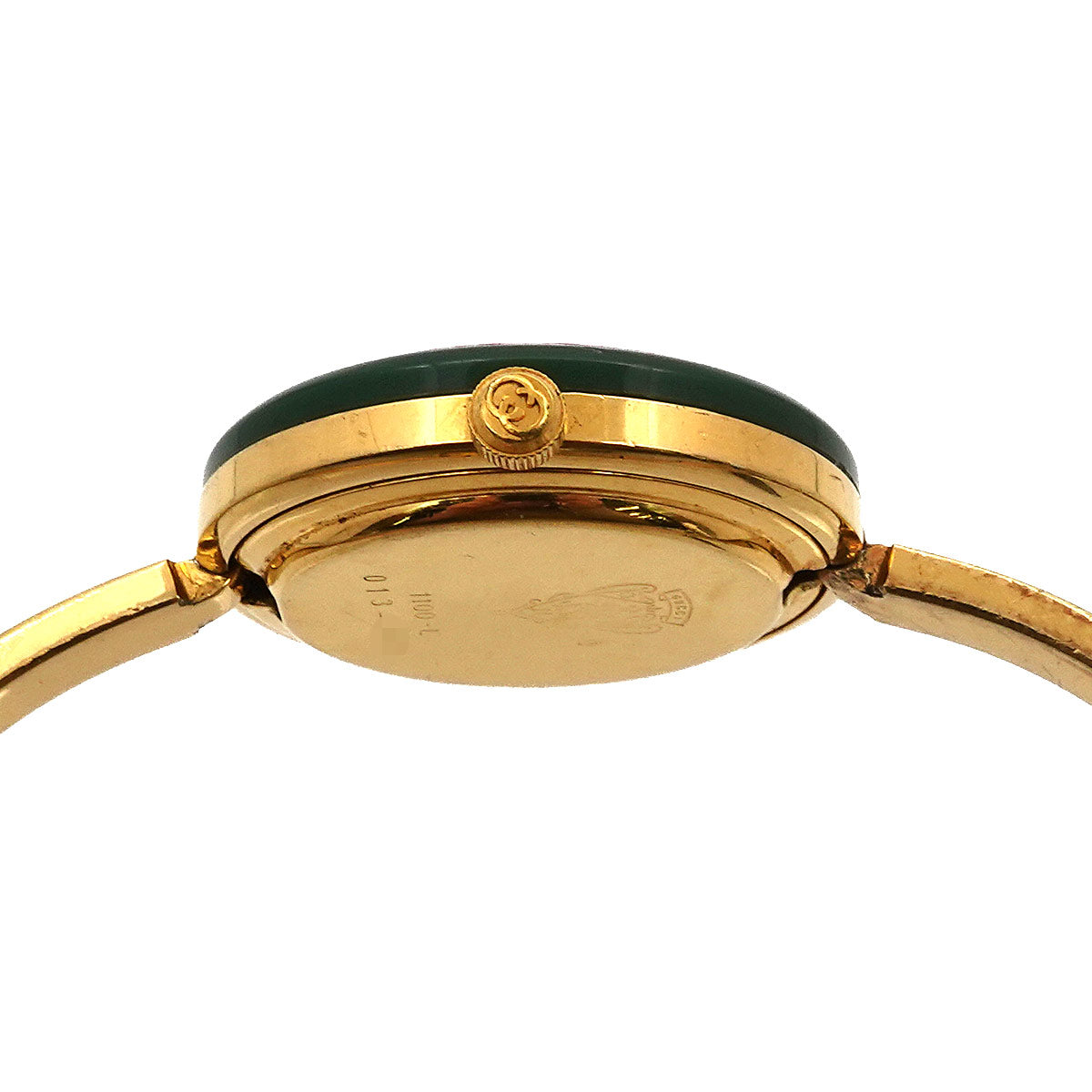 Change Bezel 1100L Bangle Watch Quartz White Dial Ladies