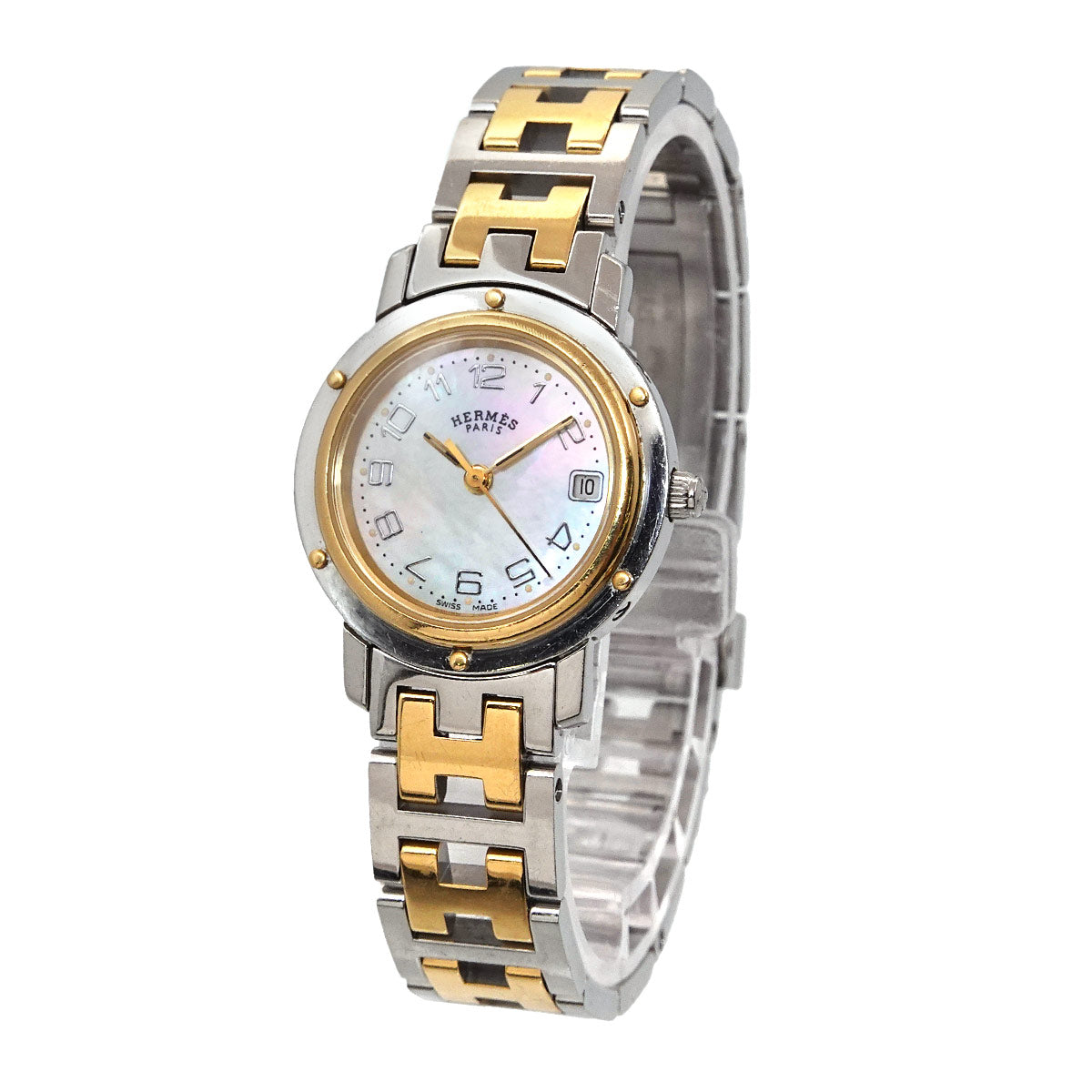 Clipper CL4 220 Quartz Date White Shell Dial Ladies Watch
