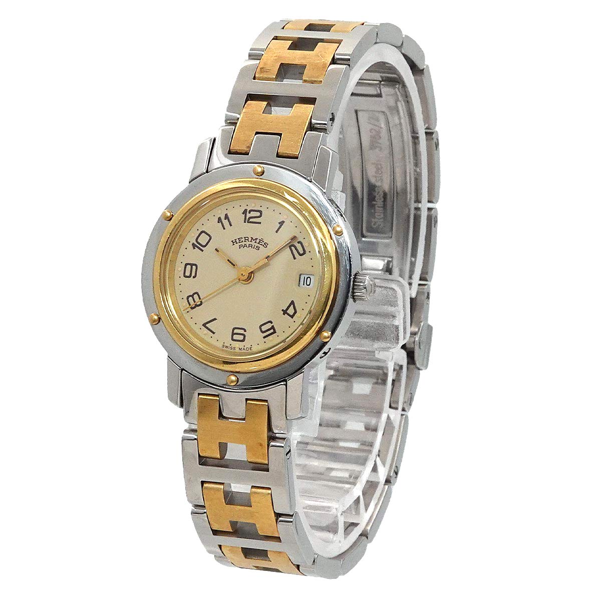 Clipper Two Tone CL4 220 Quartz Date cream Dial Ladies Watch