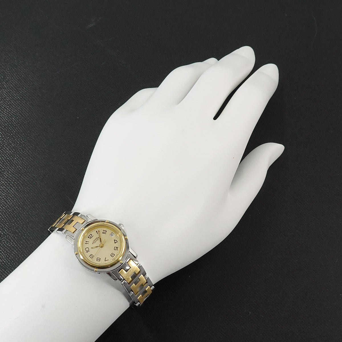 Clipper Two Tone CL4 220 Quartz Date cream Dial Ladies Watch