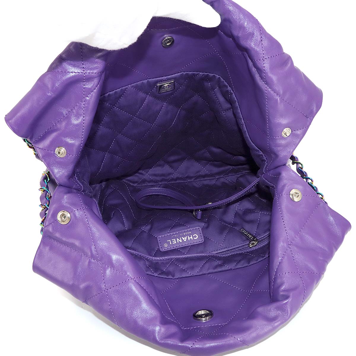 22 Small Chain Shoulder Bag Leather Purple AS3260 Purse