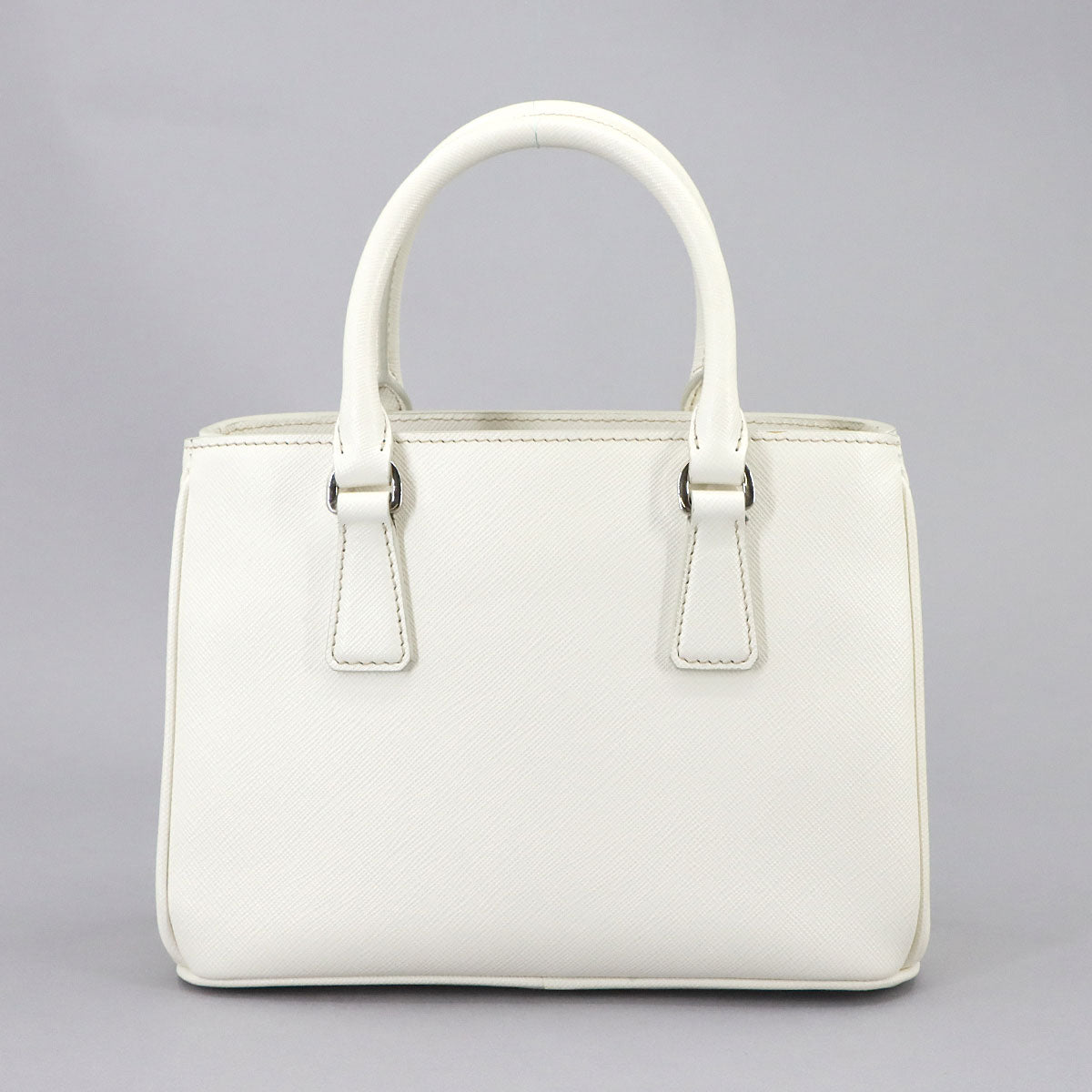 Galleria Mini Hand Shoulder Bag Saffiano Leather White 1BA296