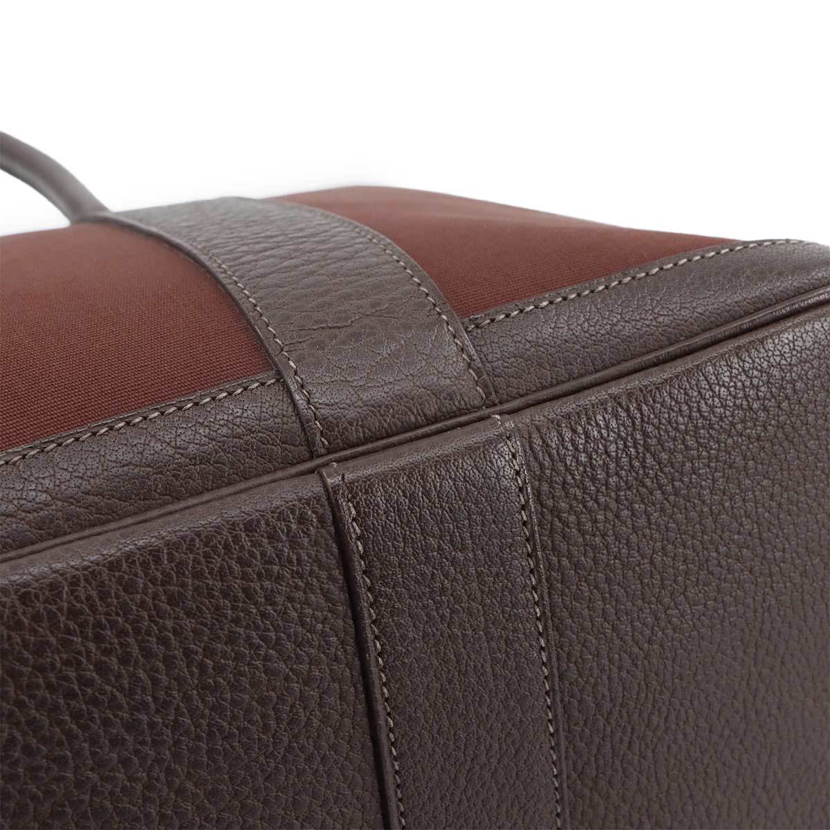 Garden Party PM Tote Bag Toile Officier Leather Havane