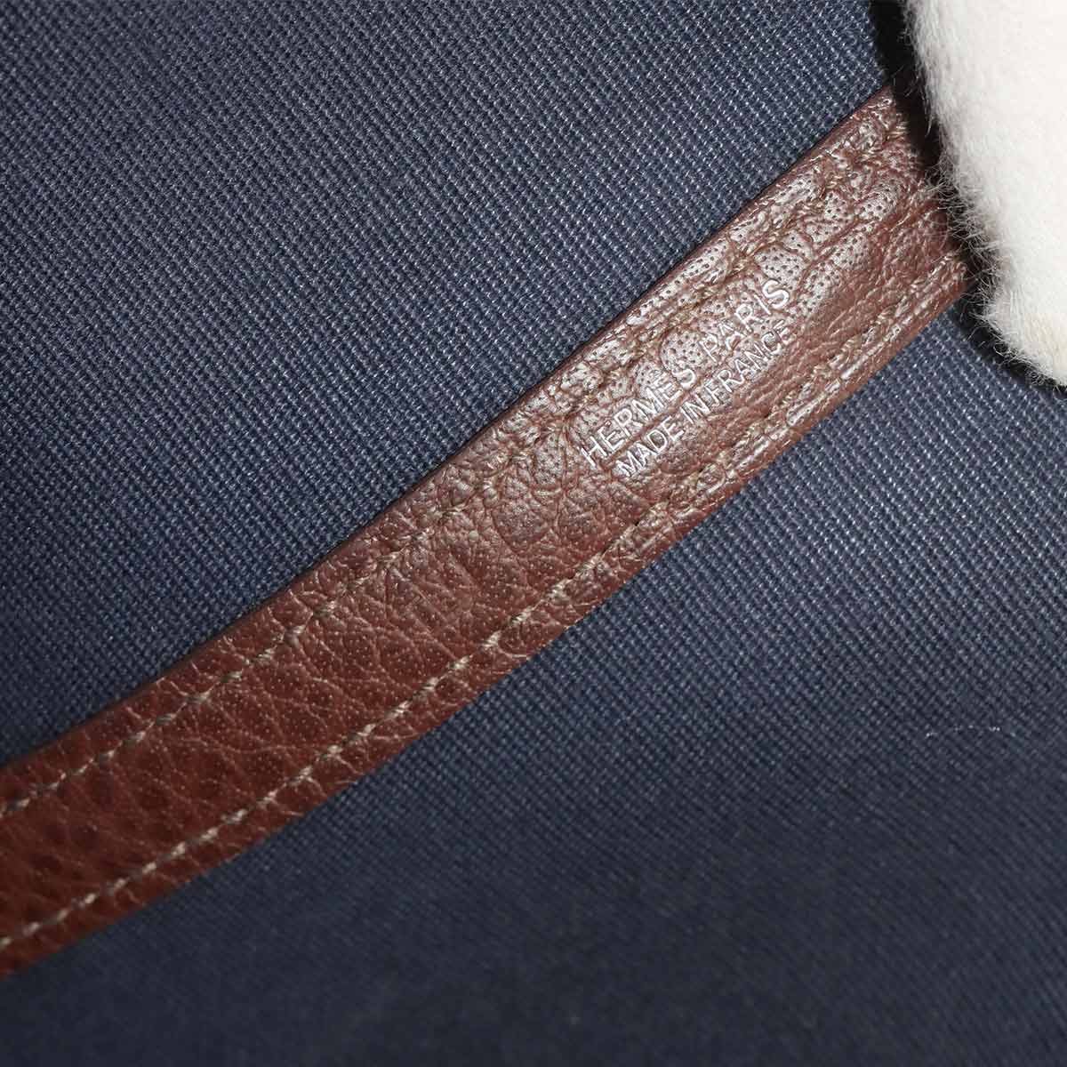 Garden Party PM Tote Bag Toile Officier Leather Havane