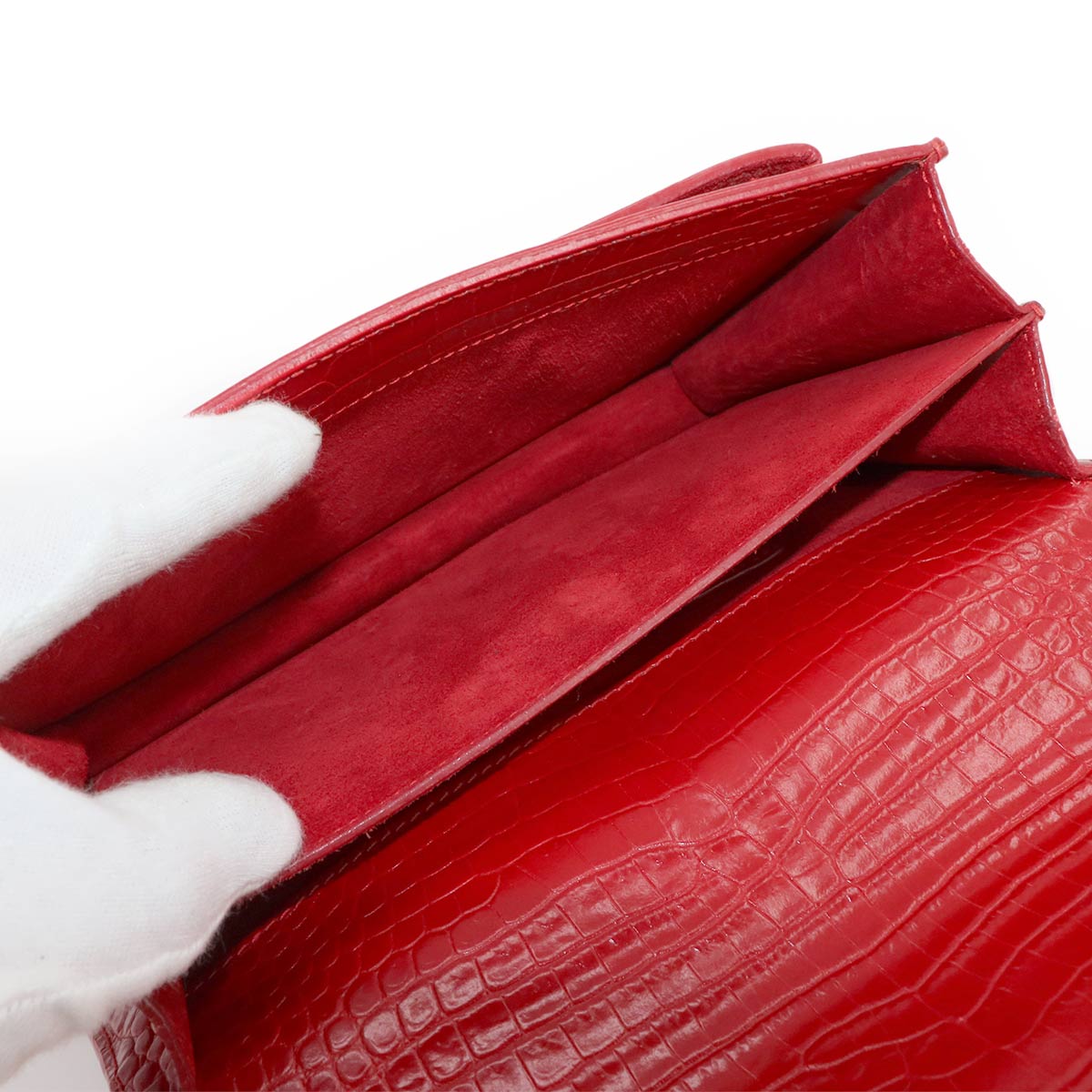 Sunset Medium Chain Shoulder Bag Leather Red 442906